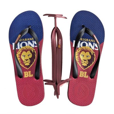 AFL - Brisbane Lions Thongs + Additional Straps - Boomerangz Footwear