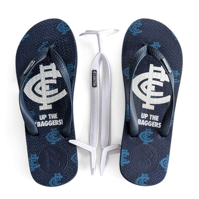 AFL - Carlton Blues Thongs + Additional Straps - Boomerangz Footwear