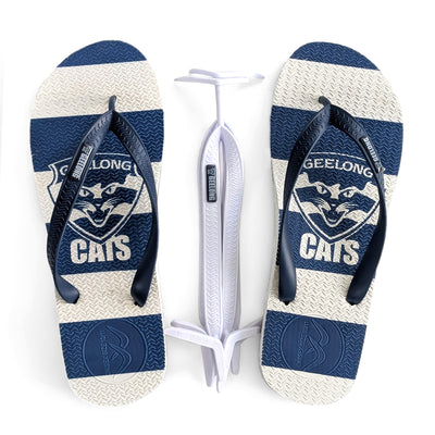 AFL - Geelong Cats Thongs + Additional Straps - Boomerangz Footwear