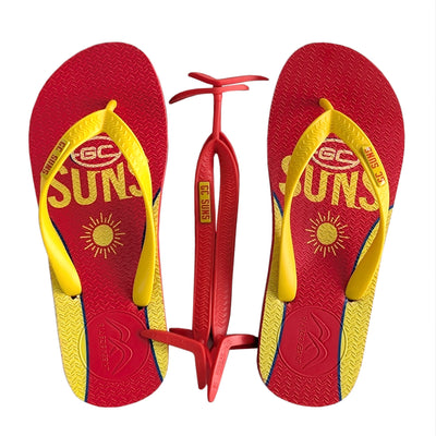 AFL - Gold Coast Suns Thongs + Additional Straps - Boomerangz Footwear