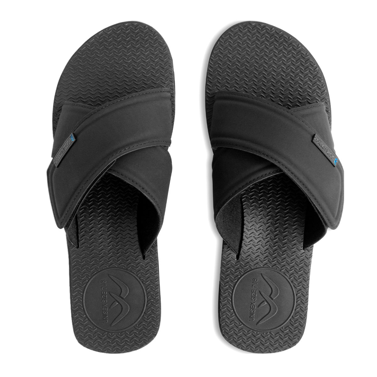 Slim Black/Pink Adjustable Cross Slides – Boomerangz Footwear