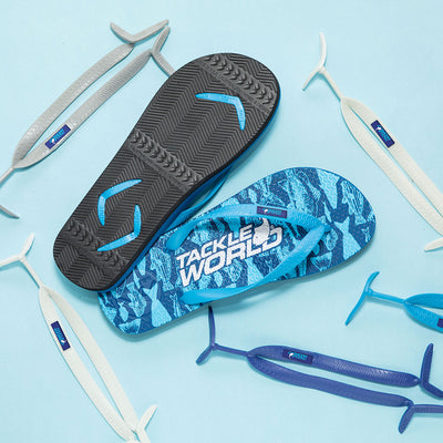 CLEARANCE - TW Fish Pattern + White Additional Straps - Boomerangz Footwear